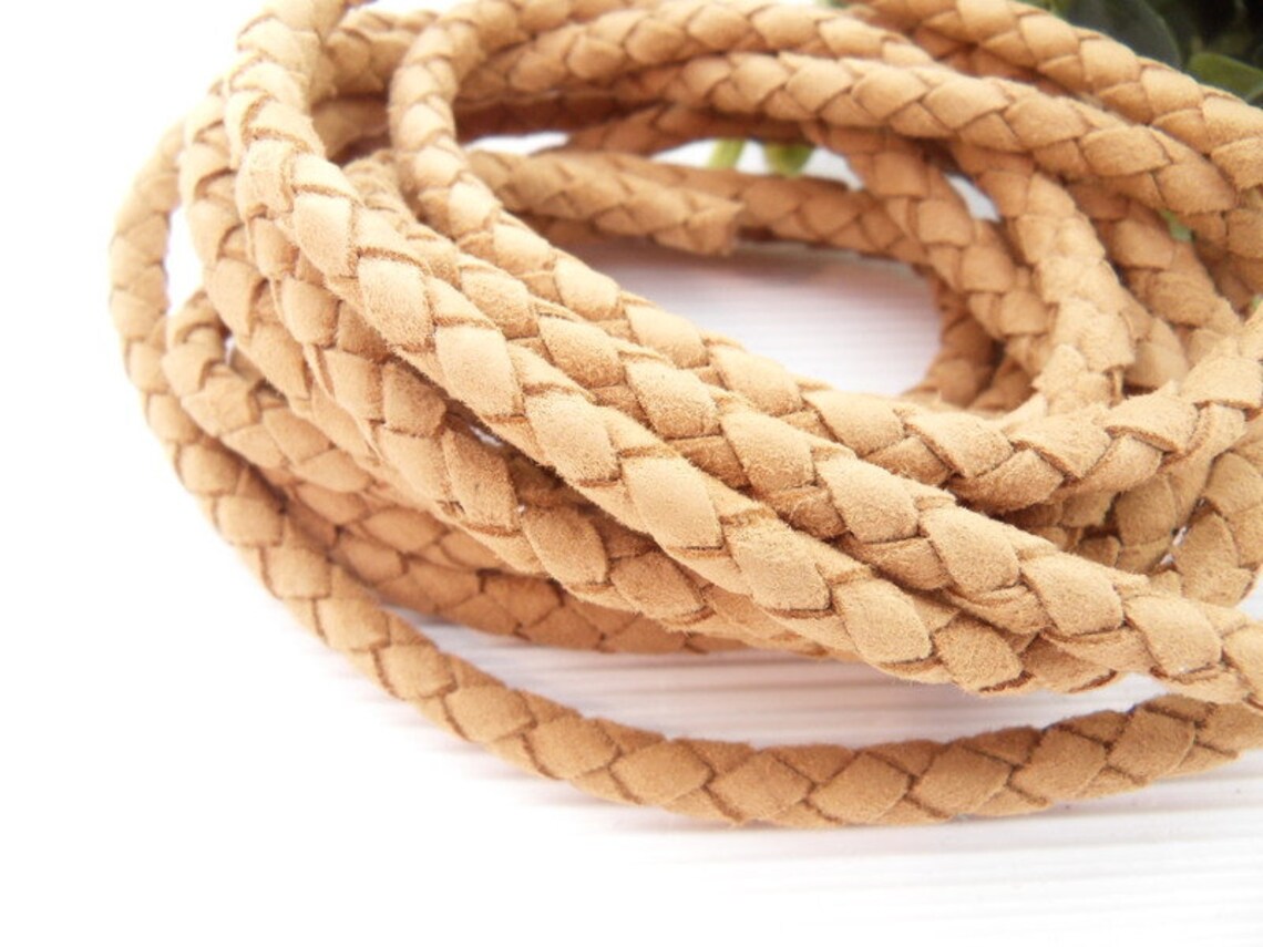 20 Cm Velour Leather Ø 5 Mm Braided Medium Brown X13 Etsy Denmark