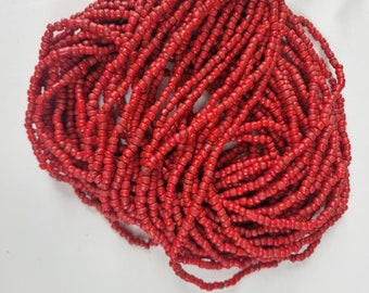 1 Strang  Rocailles  small Java beads ROT,  ca. 120cm über 380 Stck. sead beads