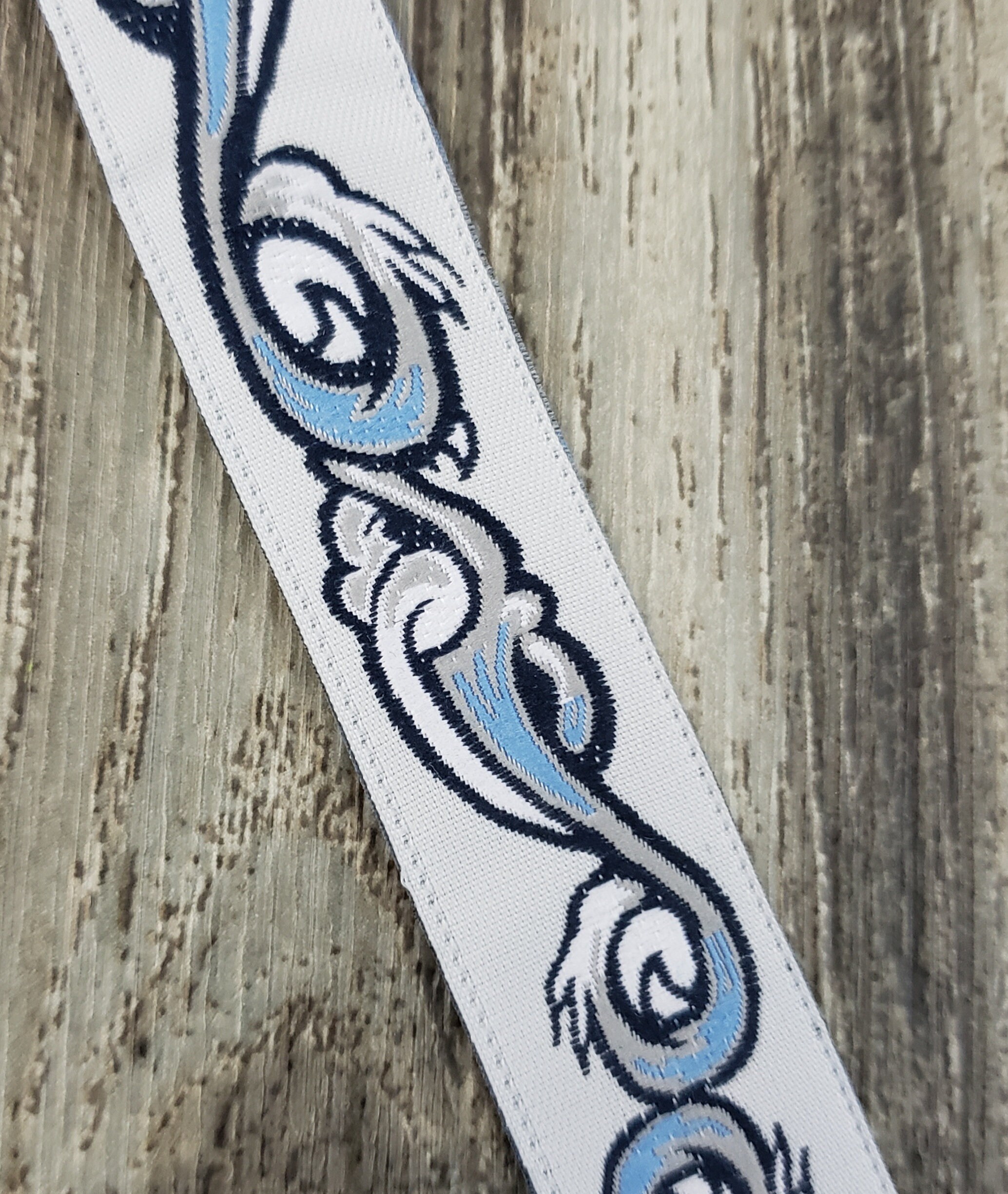 Jacquard Tidal Wave Ribbon Bookmark With White Tassel | Etsy