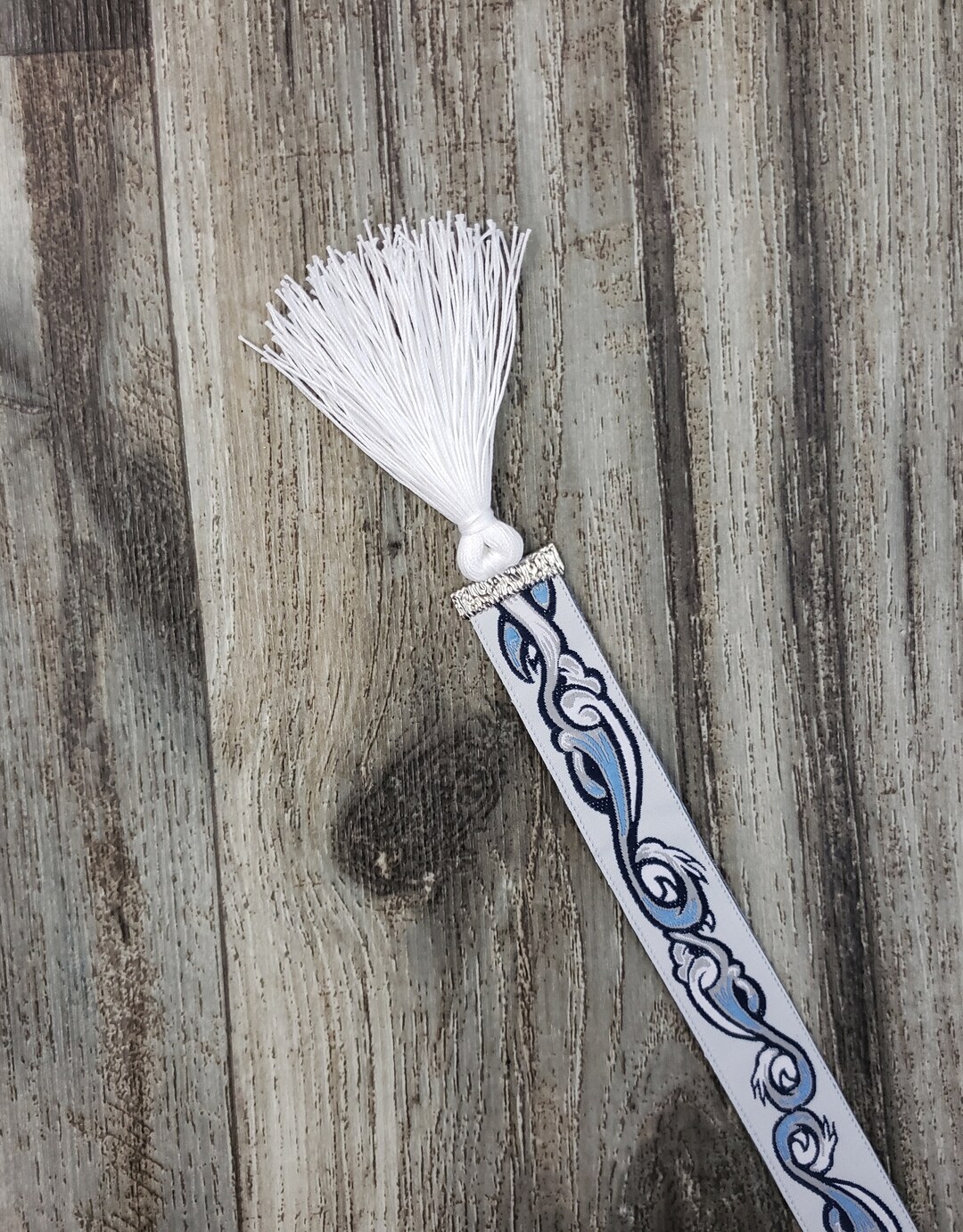 Jacquard Tidal Wave Ribbon Bookmark With White Tassel 3/4 Width - Etsy