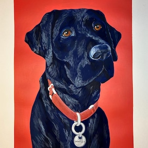 Custom Pet Portrait, 100% Hand Painted Gouache Portrait, Pop Art Style, Unframed
