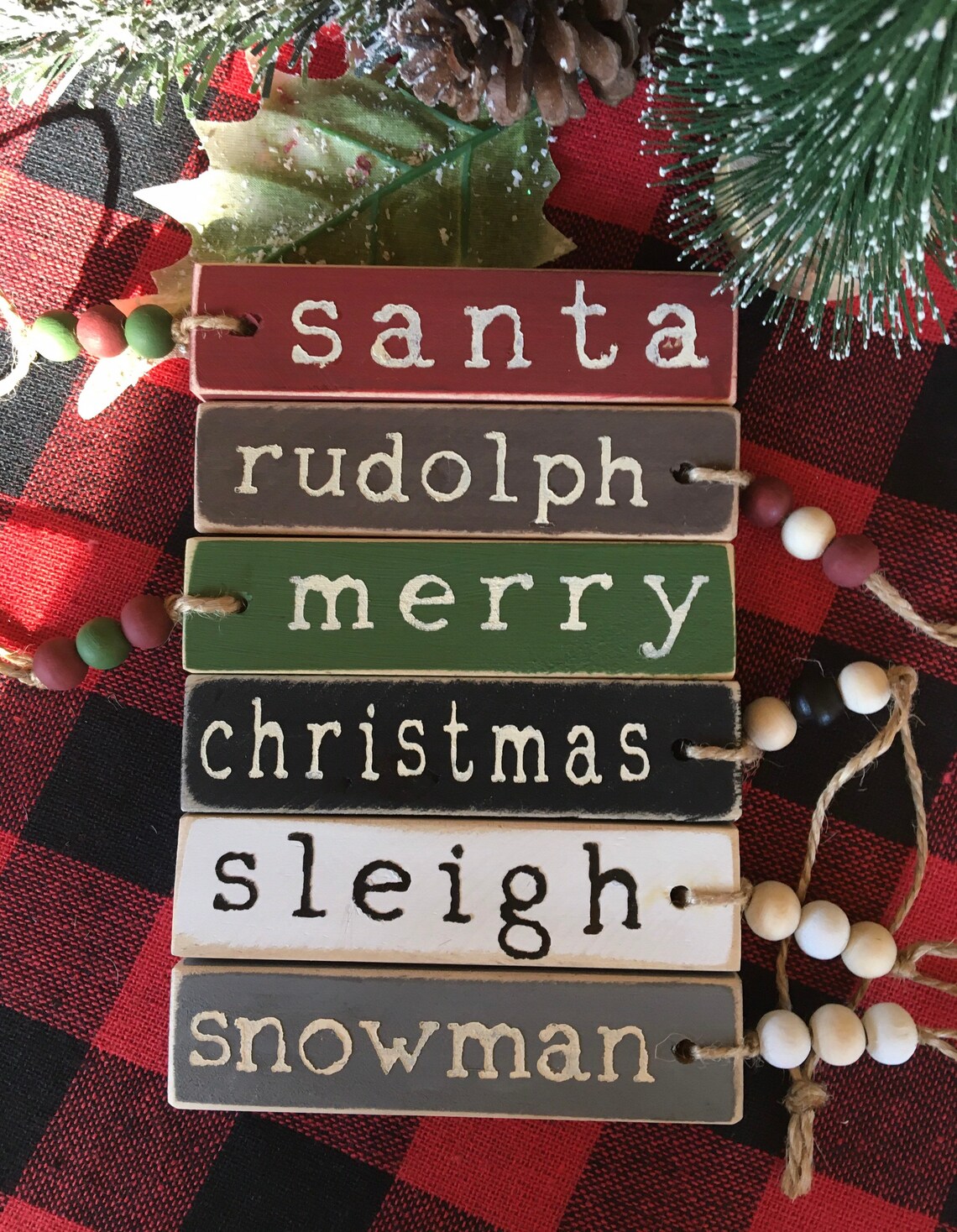 Wood Block Ornaments Wood Rectangle Block Ornaments Wood Etsy