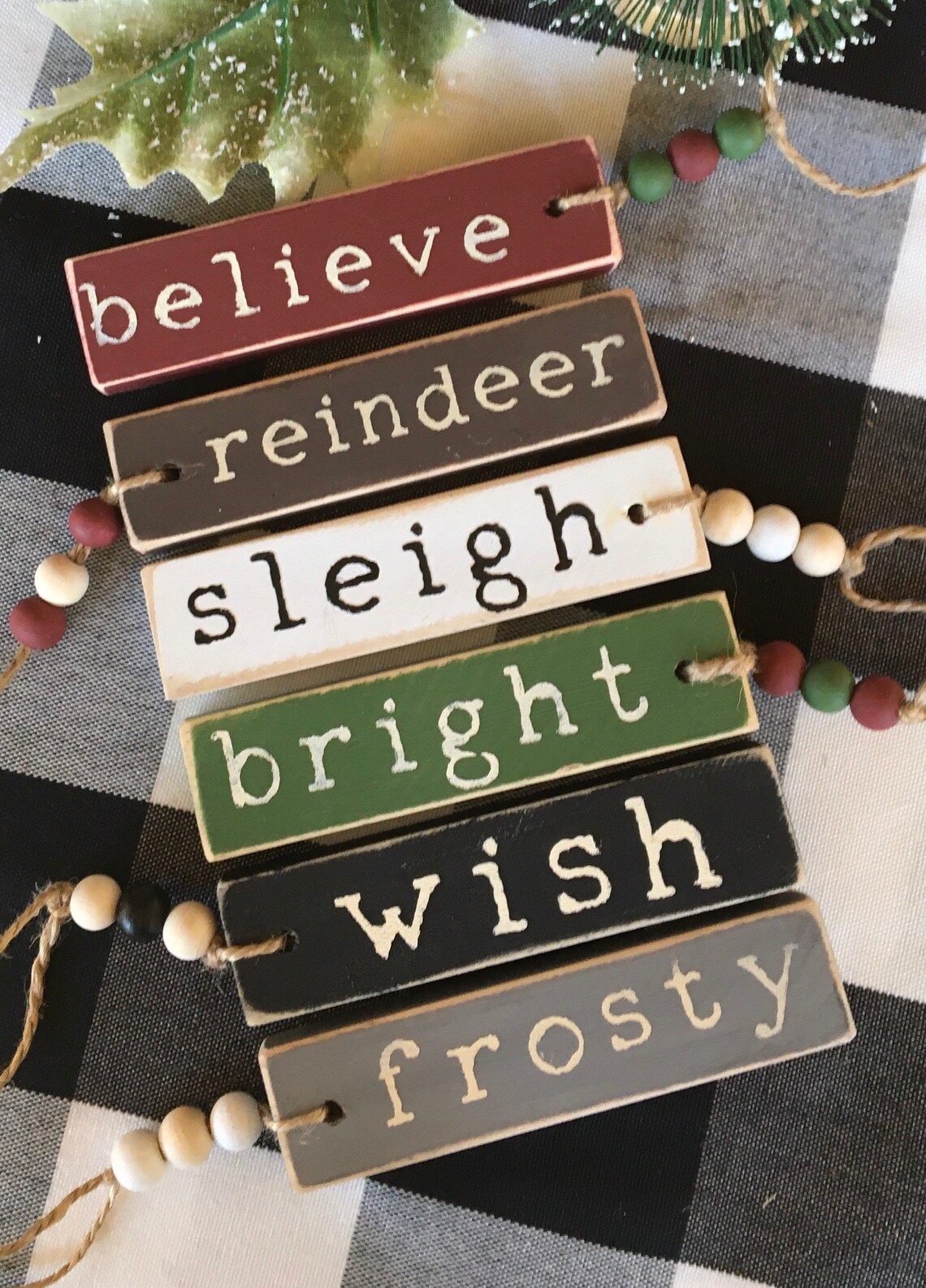 Wood Block Ornaments Wood Rectangle Block Ornaments Wood Etsy