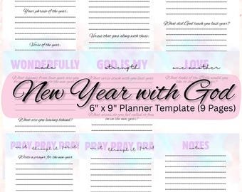 New Year with God Plan | Planner Insert Template | 6x9 |