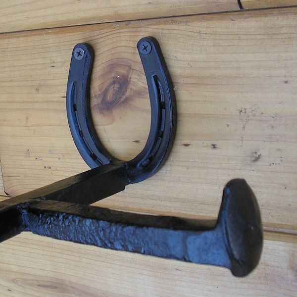 Horseshoe & Railroad Spike Toilet Paper Holder