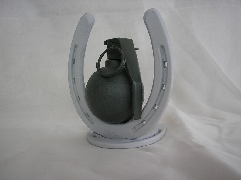 Horseshoe and Hand Grenade Desk Mount Etsy