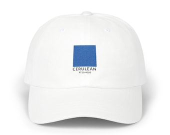 Gorra estilo Dad Cap con logo de Cerulean Square / Gorra bordada con muestra de pintura azul inspirada en El diablo viste de Prada