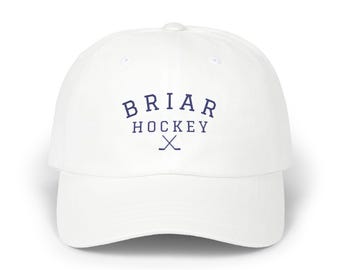 Briar University Hockey Embroidered Hat | Off Campus Bookish Dad Cap White