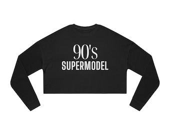 Sudadera recortada de supermodelo de los 90