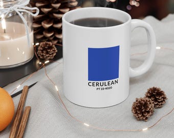 Taza con muestra de color azul cerúleo / Taza de café de cerámica moderna (PT 15-4020)