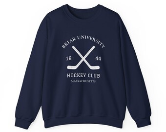 Briar University Hockey Club Sweatshirt | Off Campus Inspired Pullover Bookish Merch Navy Unisex Crewneck
