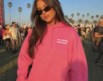 Alles Halleluja Hoodie, Pink Übergroßer Hoodie, Coachella inspiriertes Hoodie, Justin inspirierter Stil