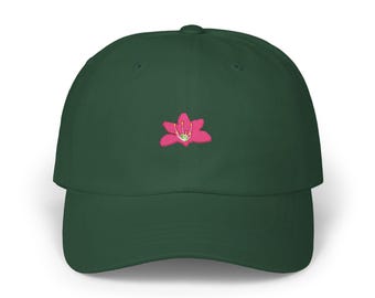 Sombrero bordado con azalea