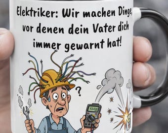 Funny electrician mug – gift for electricians, tradesman mug, electrician saying mug, gift for male electricians, colleagues at work