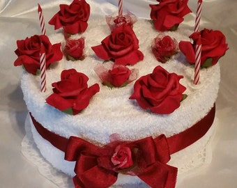 Geburtstag *Handtuchtorte*rote Rosen *