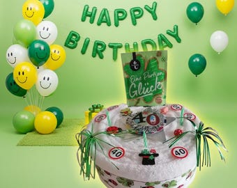 Pastel de toallas como regalo para un 40 cumpleaños | Regalo de 40 cumpleaños para hombres y mujeres | Regalo original para un 40 cumpleaños