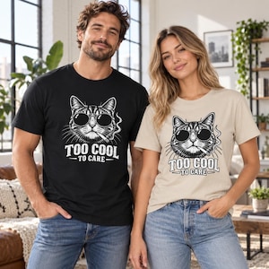 Funny Cat Shirt with Sunglasses: Retro Graphic Tee and Cat Lover Gift for Women and Men
