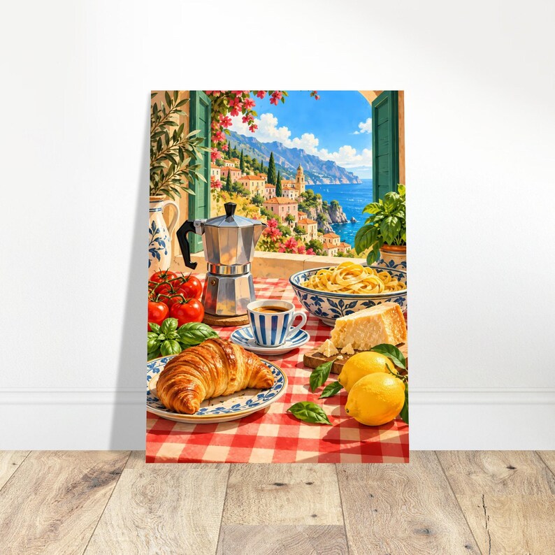 Italian Kitchen Poster, Pasta Wall Art, Espresso Print, Mediterranean ...