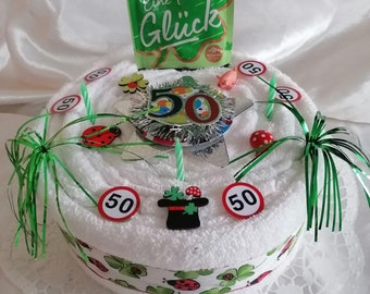 Handtuchtorte * Viel Glück * 50. Geburtstag