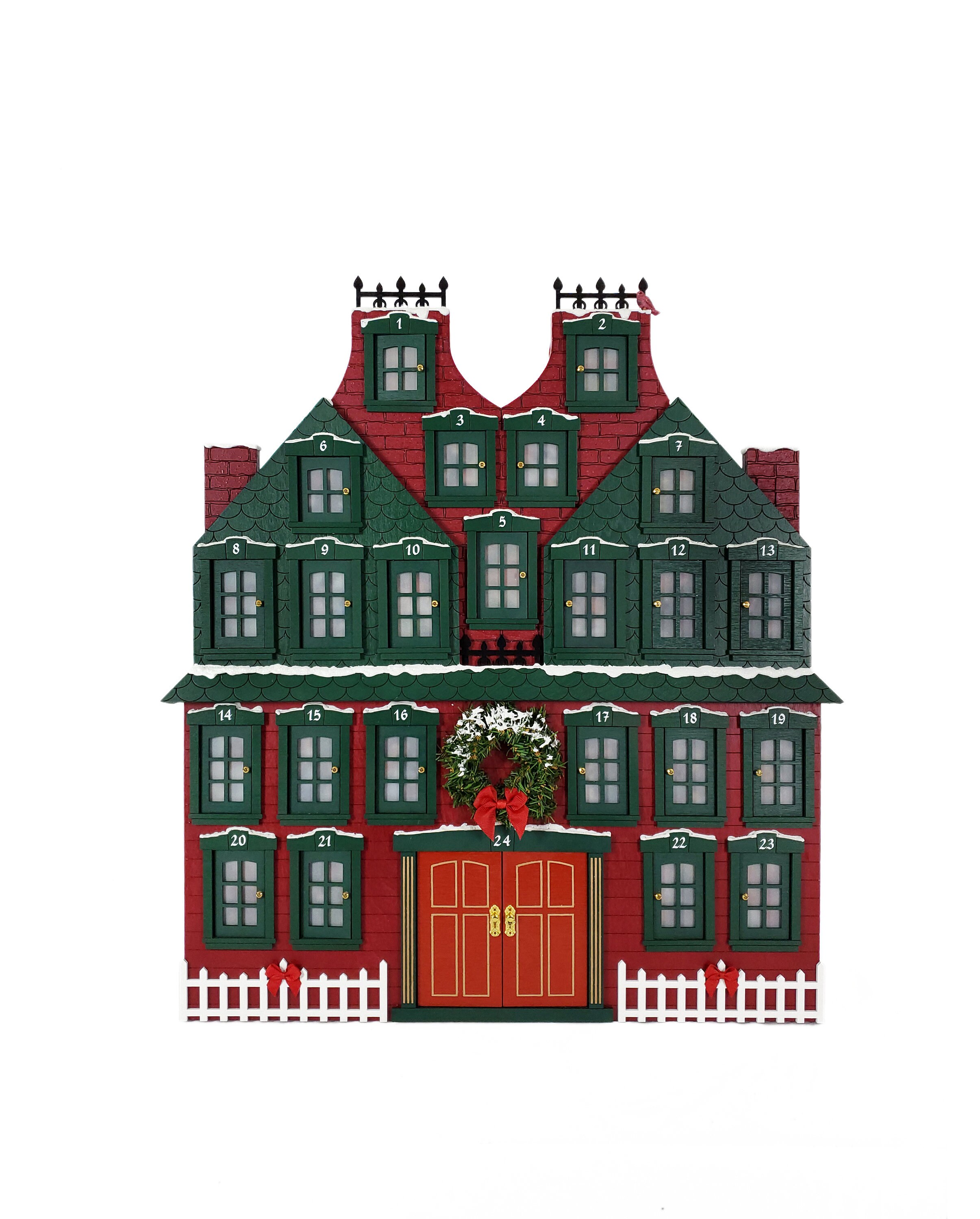 Christmas Advent Calendar Wood House Victorian Wood Etsy