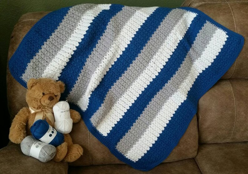 Handmade Wide Stripe Cotton Crib Blanket. All Sizes Made to Order. Etsy