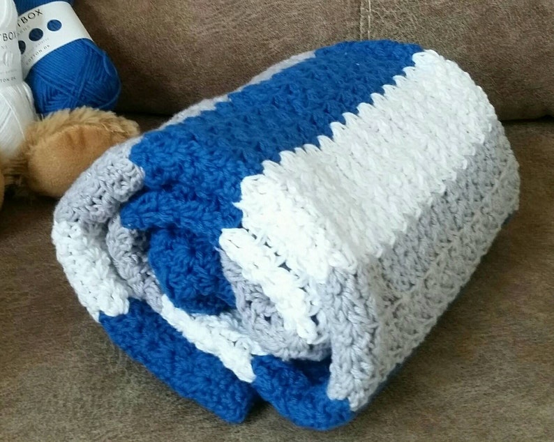 Handmade Wide Stripe Cotton Crib Blanket. All Sizes Made to Order. Etsy