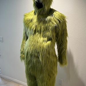 Christmas Cosplay Green Fursuit - Realistic Green - Custom Made w/ gloves, hood, shoe covers