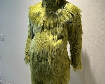 Christmas Cosplay Green Fursuit - Realistic Green - Custom Made w/ gloves, hood, shoe covers