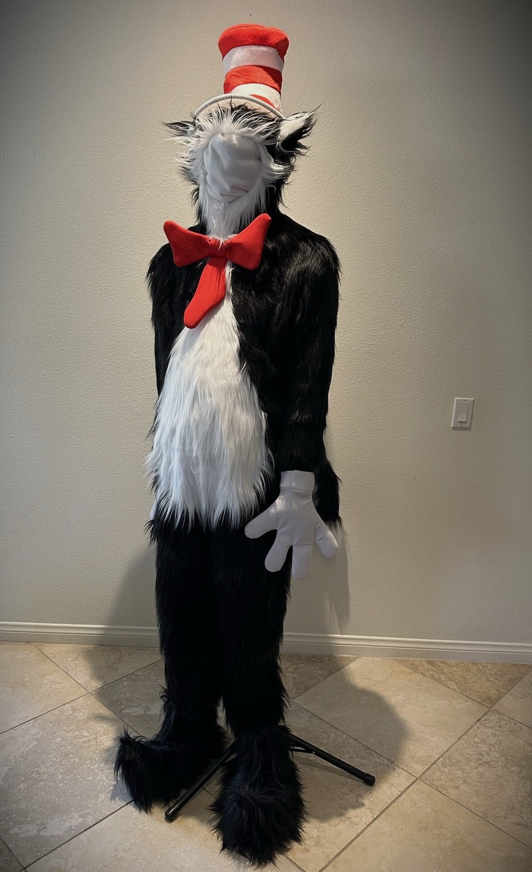 Custom Black and White Cat Fursuit: Cosplay Costume W/ Gloves