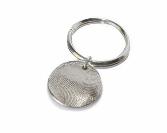 Sterling Silver Fingerprint Keychain