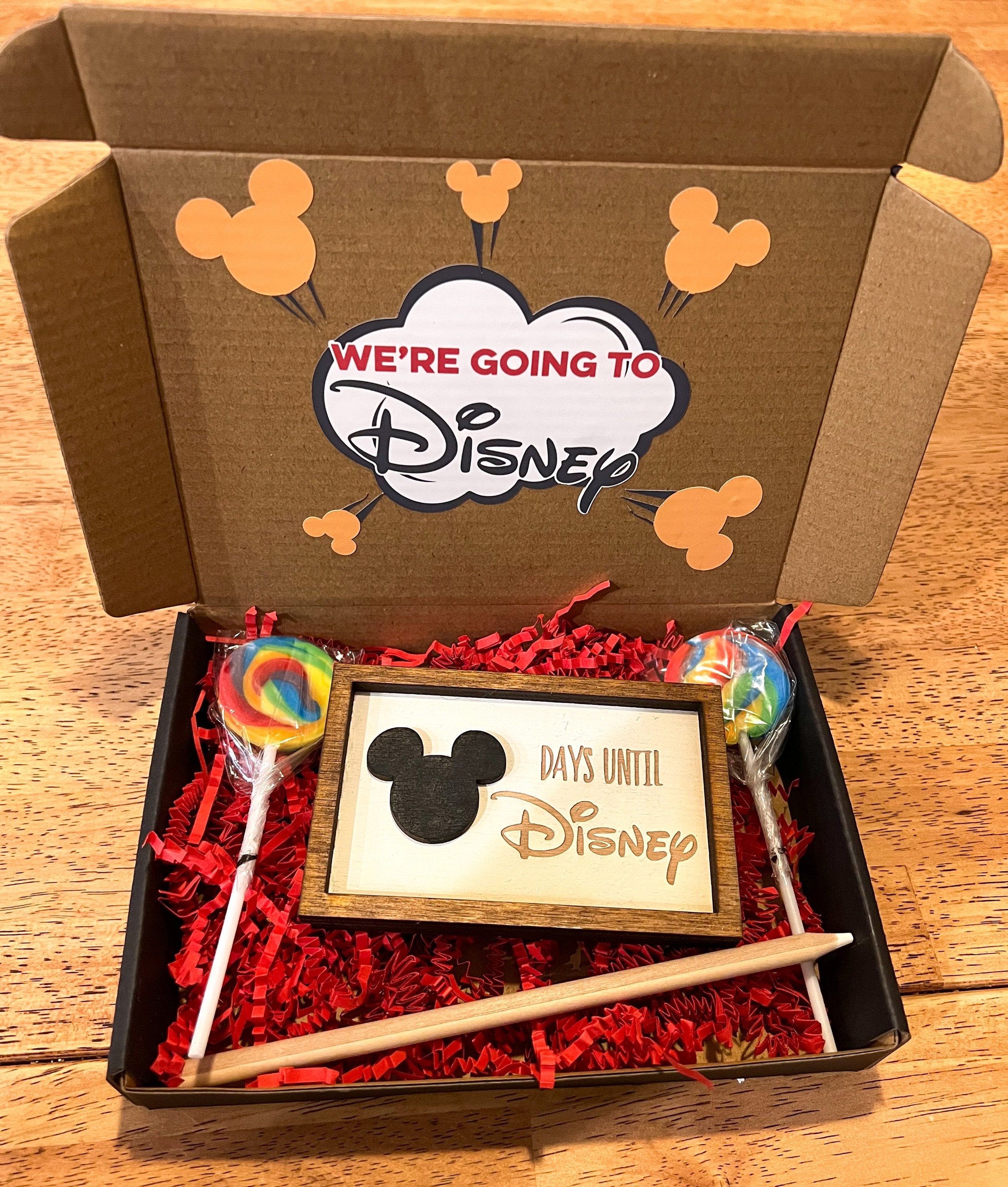 Small Countdown to Disney Framed Sign With Surprise Gift Box - Etsy