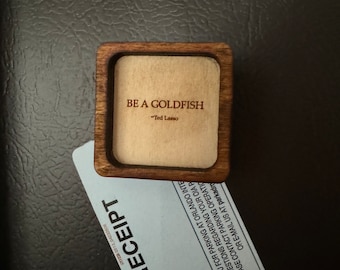 Be A Goldfish Quote Wooden Magnet- (2 in X 2 in)