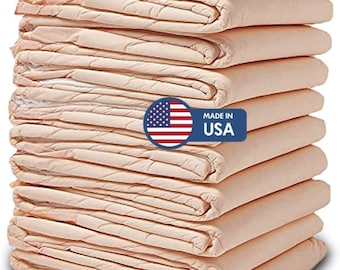 100 Wave Ultra Heavy Absorbent Premium Disposable Underpads - Large 30" x 36" Size, Made in the USA, Bed Chux Pad Puppy Pee Pad