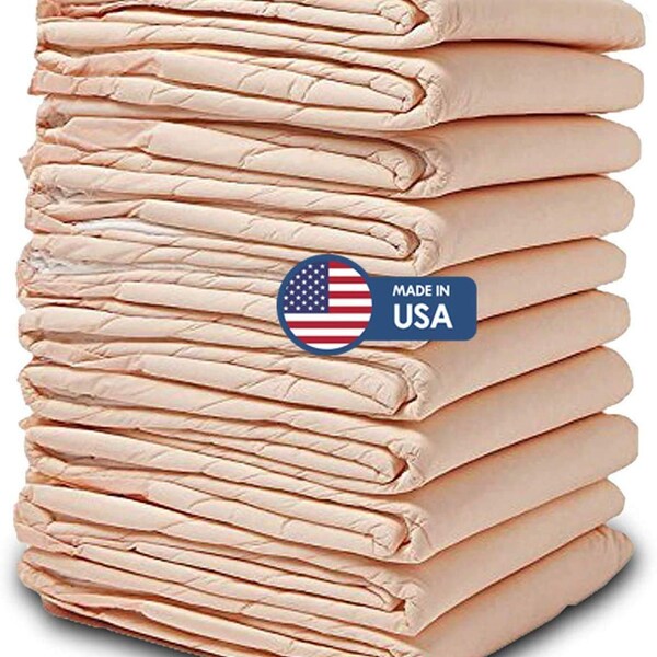 100 Wave Ultra Heavy Absorbent Premium Disposable Underpads - Large 30" x 36" Size, Made in the USA, Bed Chux Pad Puppy Pee Pad