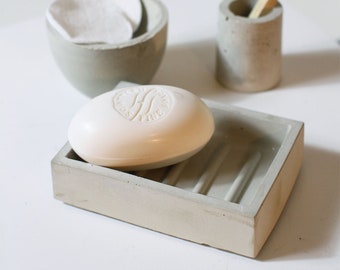 Soap dish made of concrete, various designs, modern bathroom decorative shelf, pretty gift made of concrete 12 x 9 cm soap dish