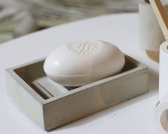 Soap dish made of concrete, various designs, modern bathroom decorative shelf, pretty gift made of concrete 12 x 9 cm soap dish