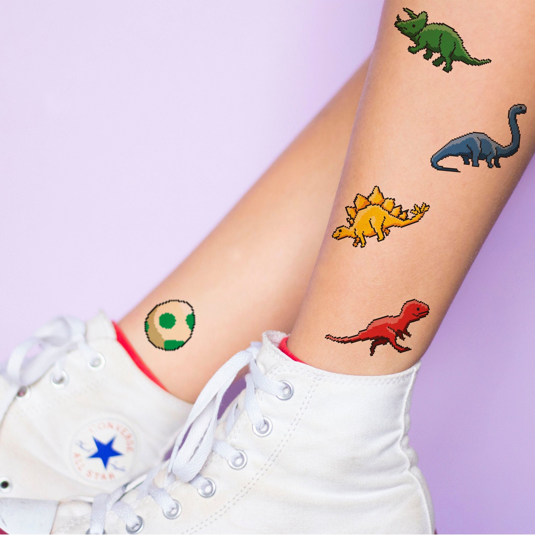 Tatuajes temporales de acuarela divertidos para niños, niños, niñas, coche  de bebé, perro, dinosaurio, tatuaje, pegatina de corazón falso, tatuajes  pequeños, manos y cuello - AliExpress