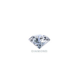 May include: A sparkling, clear diamond gemstone with a classic round cut. The diamond is set against a white background with the word "DIAMOND" printed below it.