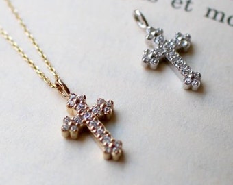 Classic Cross Pendent, 14k 18k Gold