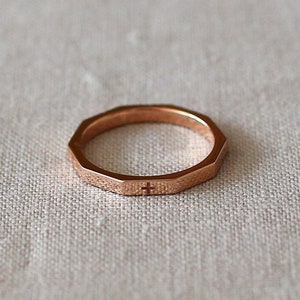 Decagon Rosary Ring III 2.2 14k 18k Solid Gold Catholic Ring