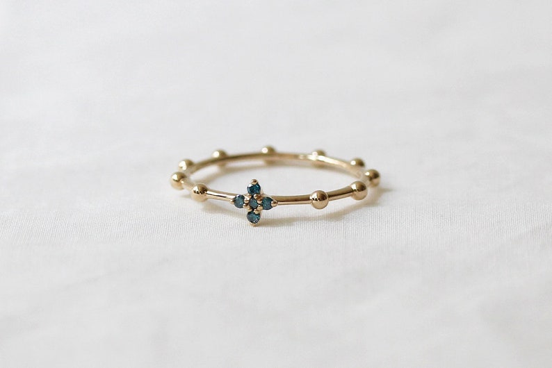 Lily Rosary Ring 14k 18k Gold Etsy