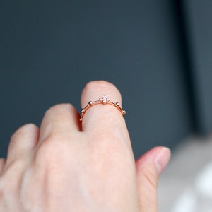 Lily Rosary Ring 14k 18k Solid Gold Catholic Ring CZ Diamond image 8
