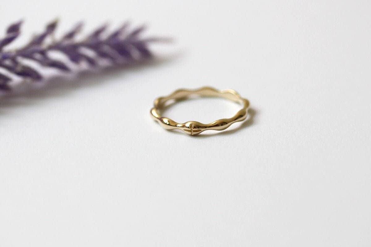 Grace Rosary Ring 14k 18k Solid Gold Catholic Ring