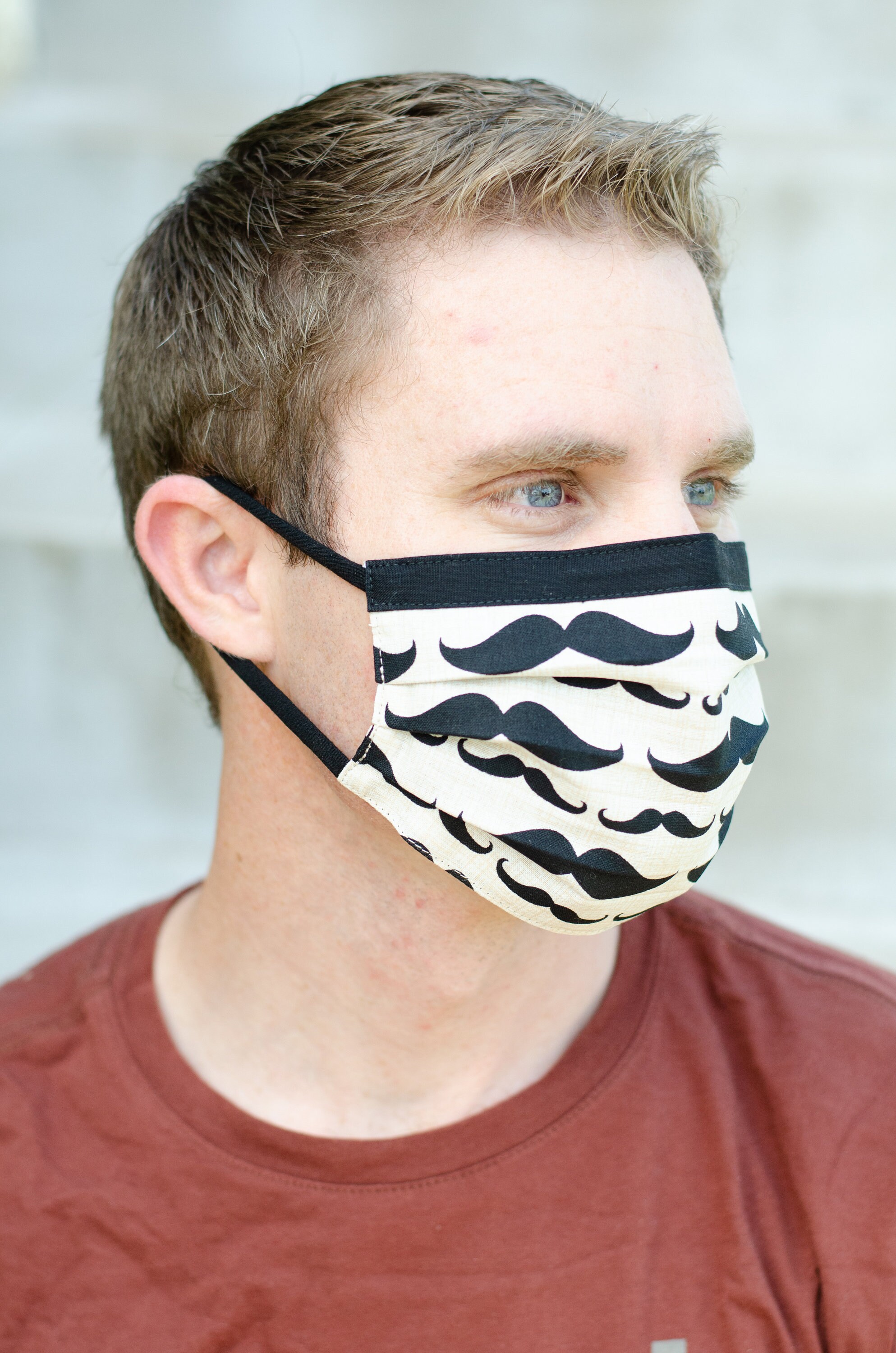 Mens Face Mask with Filter Pocket Mustache Etsy