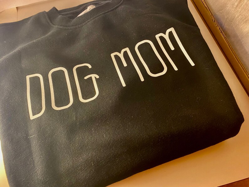 Glitter writing. Minimalist dog mom Dog Mom Sweatshirt