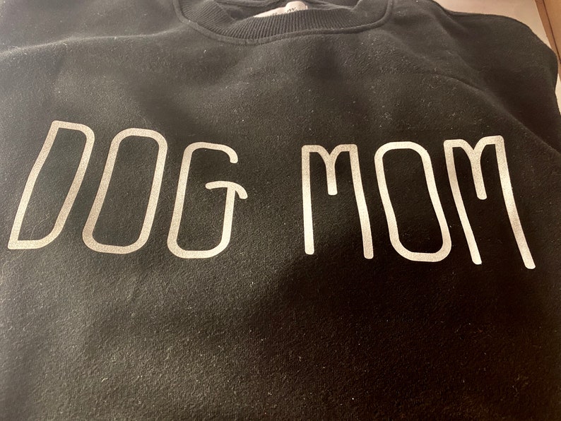 Glitter writing. Minimalist dog mom Dog Mom Sweatshirt