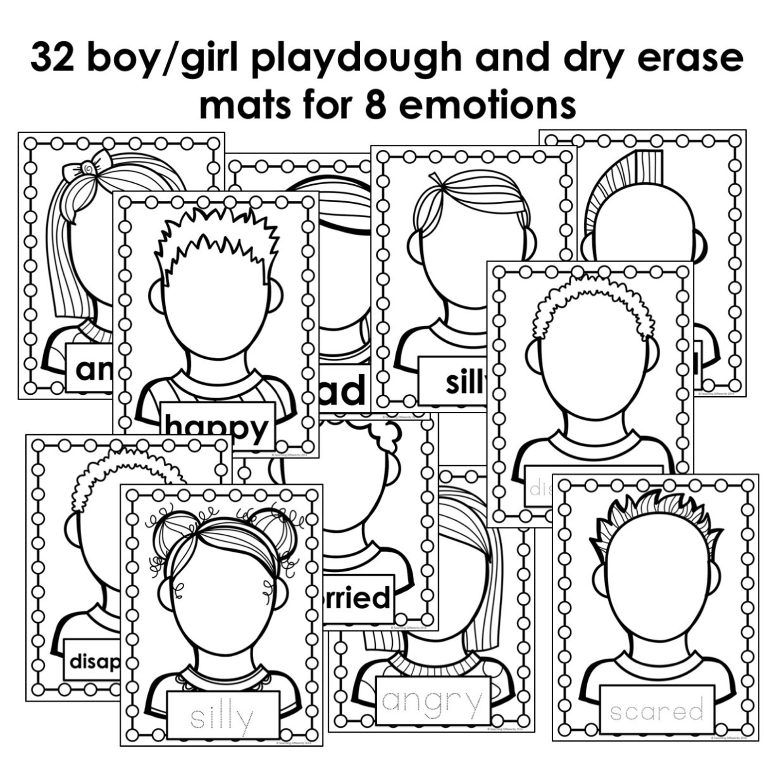 Emotions Play Dough Mats Instant Download Etsy