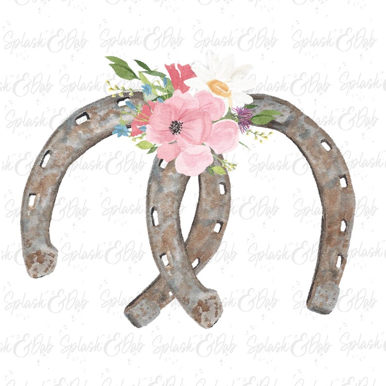 Watercolor Clipart Lucky Horseshoes Wedding Horseshoes Etsy