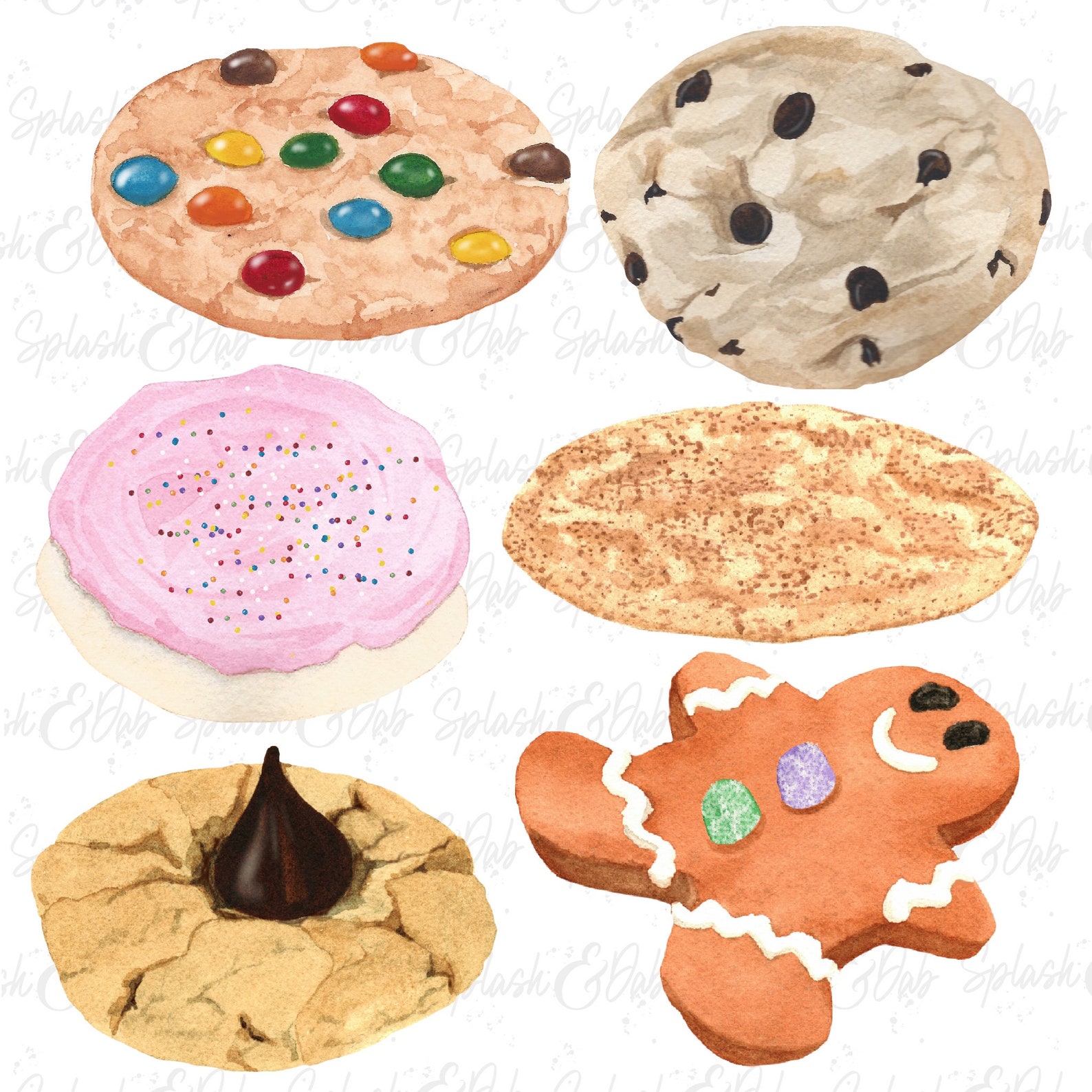 Baked Goods Watercolor Clipart Food Illustration Bakery Etsy