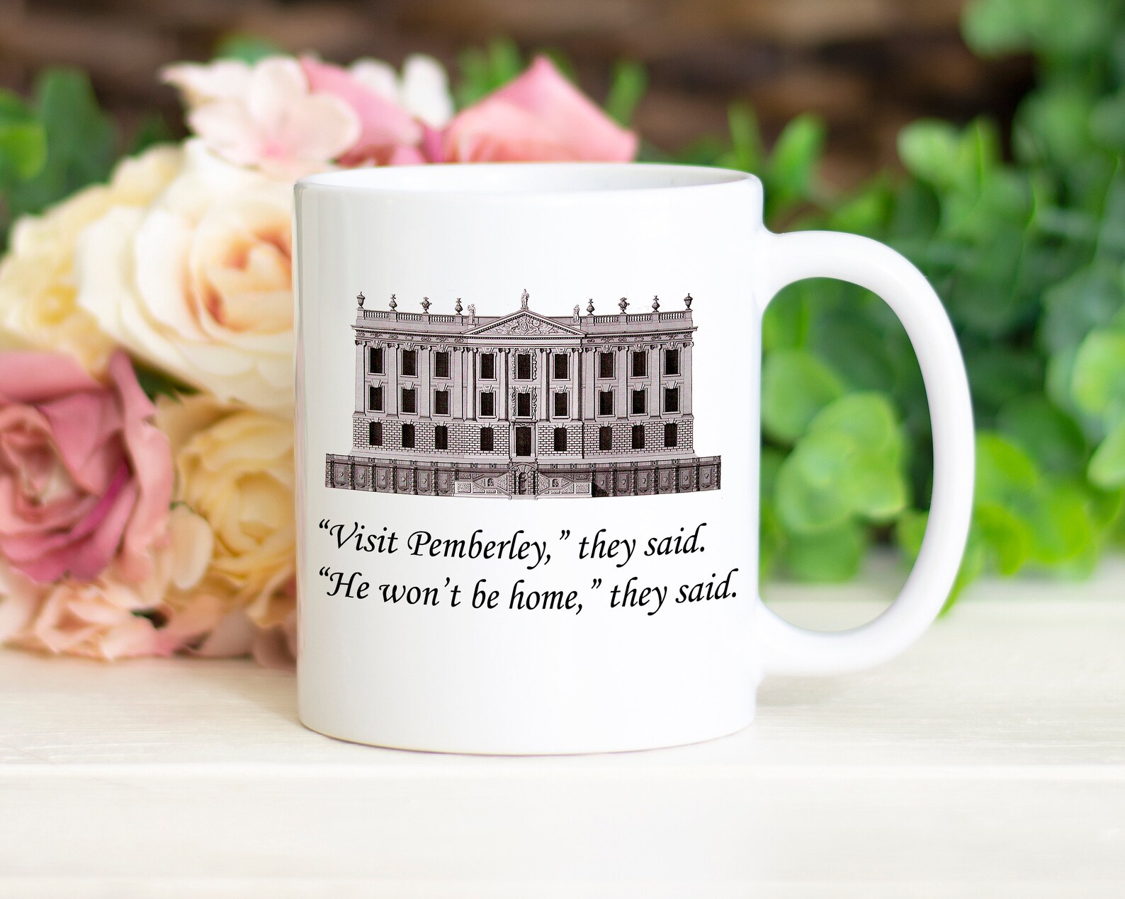 Bezoek Pemberley Mug Pride and Prejudice Cadeau Jane 11oz.